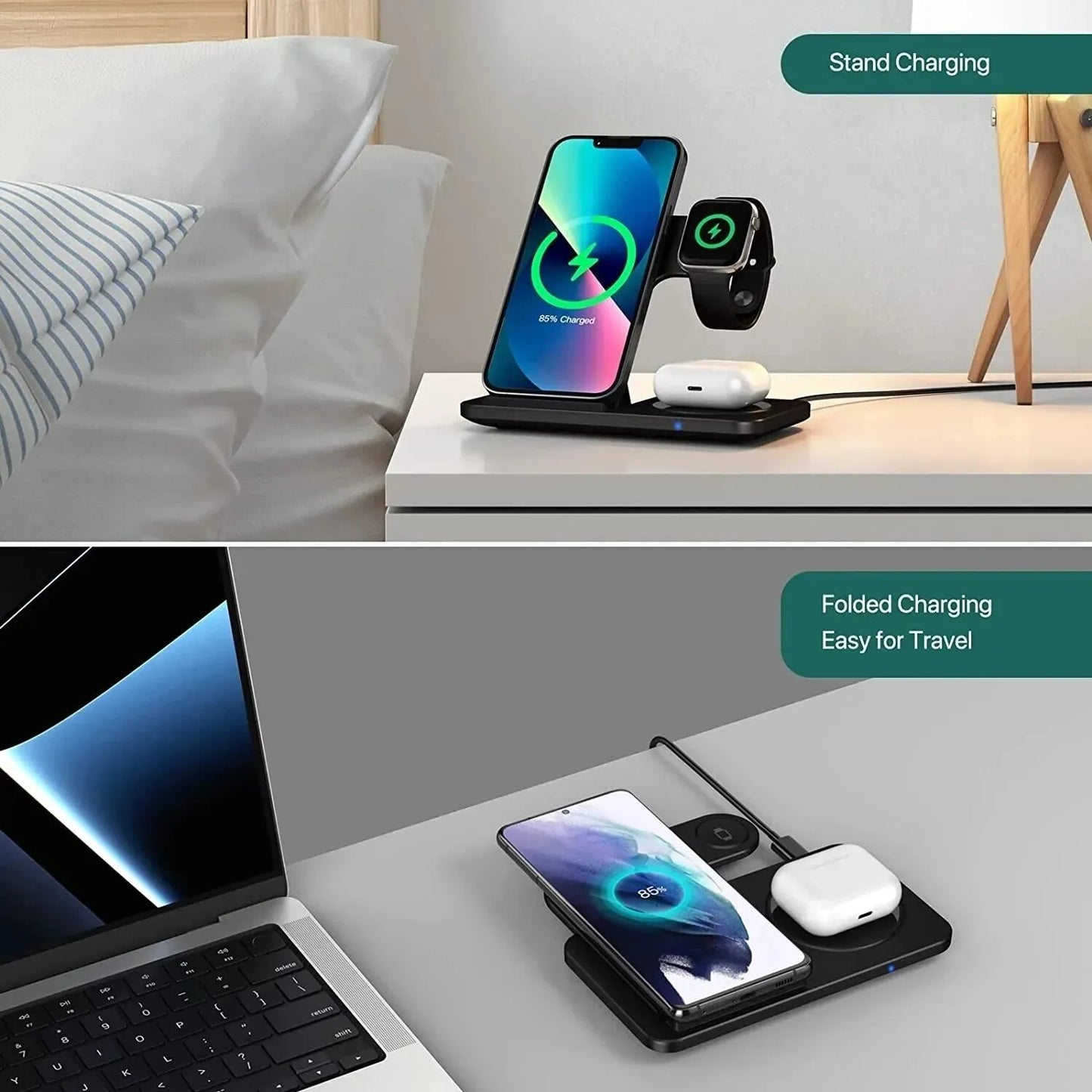3 in 1 Wireless Charger Stand For Apple Devices